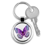 Purple Butterfly Key Chain (Round)