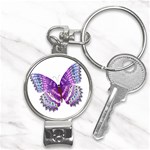 Purple Butterfly Nail Clippers Key Chain