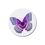 Purple Butterfly Rubber Round Coaster (4 pack)