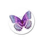 Purple Butterfly Magnet 3  (Round)