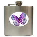 Purple Butterfly Hip Flask (6 oz)