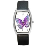 Purple Butterfly Barrel Style Metal Watch