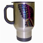 Purple Butterfly Travel Mug (Silver Gray)