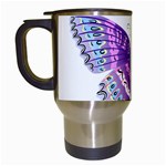 Purple Butterfly Travel Mug (White)