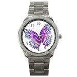 Purple Butterfly Sport Metal Watch