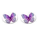 Purple Butterfly Cufflinks (Oval)