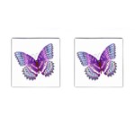 Purple Butterfly Cufflinks (Square)