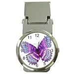 Purple Butterfly Money Clip Watch