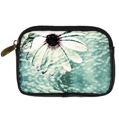 Grunge Daisy Digital Camera Leather Case from ArtsNow.com Front