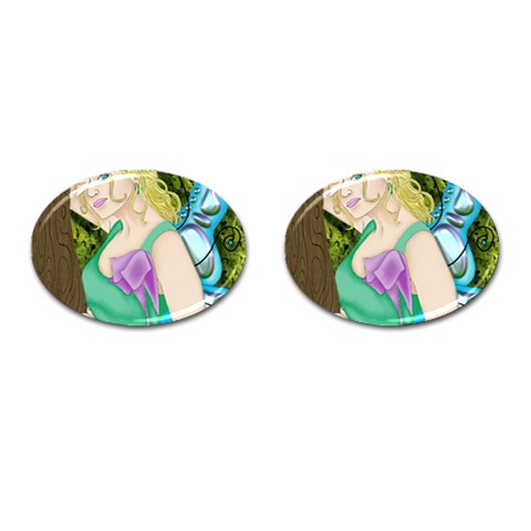 Forgotten Summer Cufflinks (Oval) from ArtsNow.com Front(Pair)