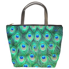 Peacock Feather 1 Bucket Bag from ArtsNow.com Front