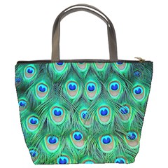 Peacock Feather 1 Bucket Bag from ArtsNow.com Back