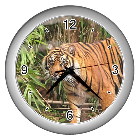 Tiger 1 Wall Clock (Silver) from ArtsNow.com Front