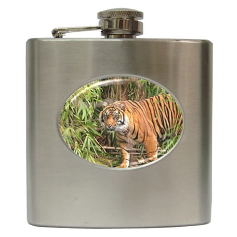 Tiger 1 Hip Flask (6 oz) from ArtsNow.com Front