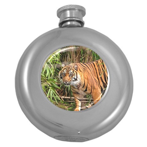 Tiger 1 Hip Flask (5 oz) from ArtsNow.com Front