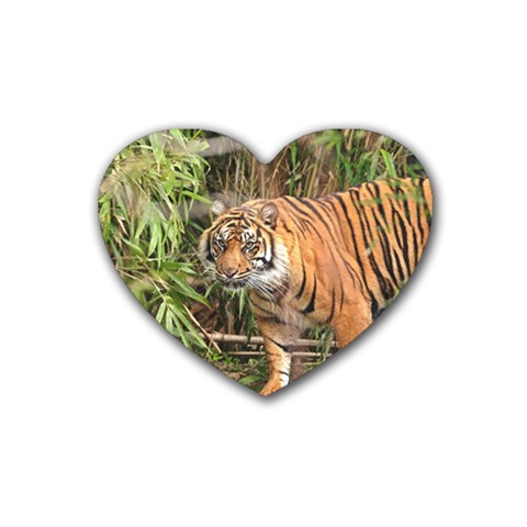 Tiger 1 Rubber Coaster (Heart) from ArtsNow.com Front