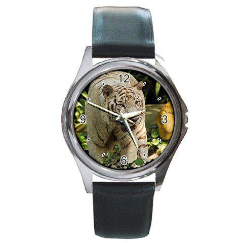 Tiger 2 Round Metal Watch from ArtsNow.com Front