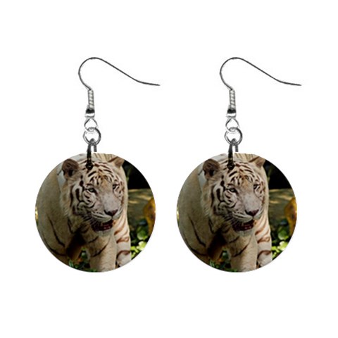 Tiger 2 1  Button Earrings from ArtsNow.com Front