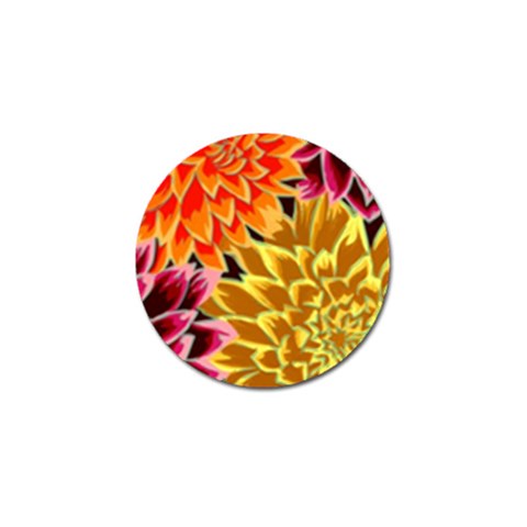 Golden Flowers Custom Golf Ball Marker (4 pack) from ArtsNow.com Front