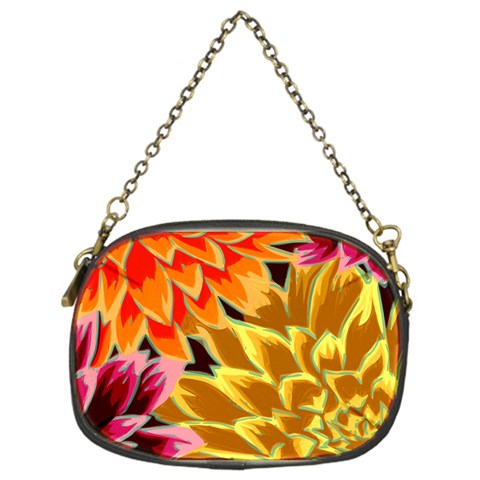 Golden Flowers Custom Chain Purse (One Side) from ArtsNow.com Front