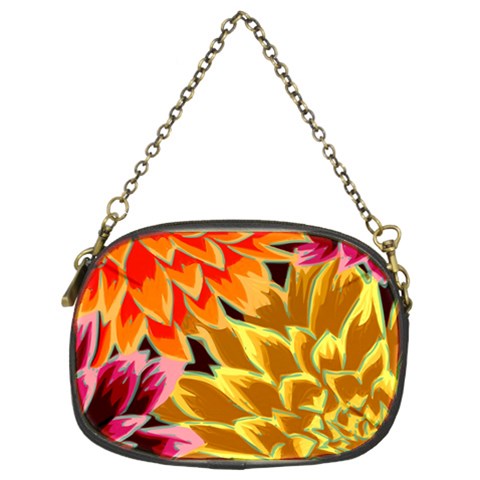 Golden Flowers Custom Chain Purse (Two Sides) from ArtsNow.com Front