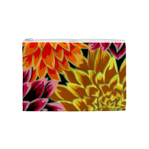 Golden Flowers Custom Cosmetic Bag (Medium) from ArtsNow.com Front