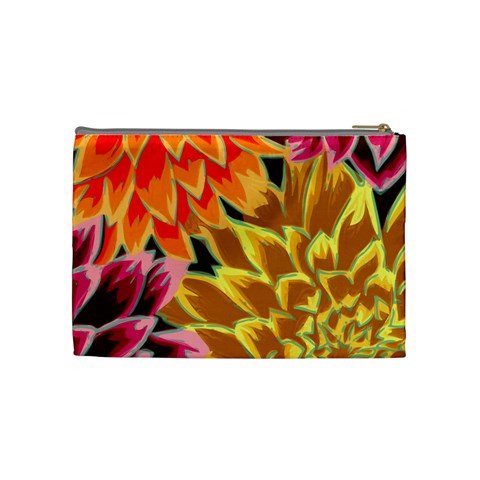 Golden Flowers Custom Cosmetic Bag (Medium) from ArtsNow.com Back