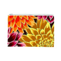 Golden Flowers Custom Cosmetic Bag (Large) from ArtsNow.com Front