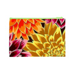 Golden Flowers Custom Cosmetic Bag (Large) from ArtsNow.com Back