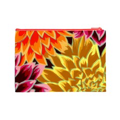 Golden Flowers Custom Cosmetic Bag (Large) from ArtsNow.com Back