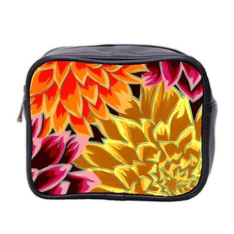 Golden Flowers Custom Mini Toiletries Bag (Two Sides) from ArtsNow.com Front