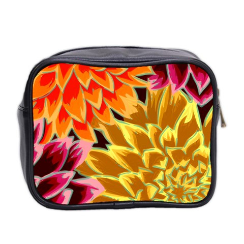 Golden Flowers Custom Mini Toiletries Bag (Two Sides) from ArtsNow.com Back