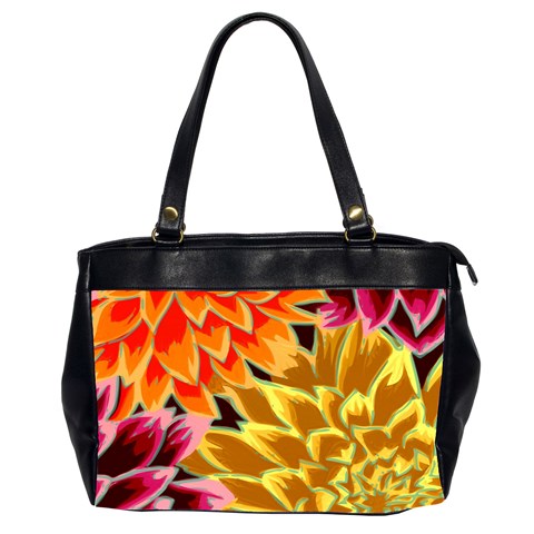 Golden Flowers Custom Oversize Office Handbag (Two Sides) from ArtsNow.com Front