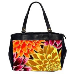 Golden Flowers Custom Oversize Office Handbag (Two Sides) from ArtsNow.com Front