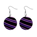 Purple Tiger Custom 1  Button Earrings