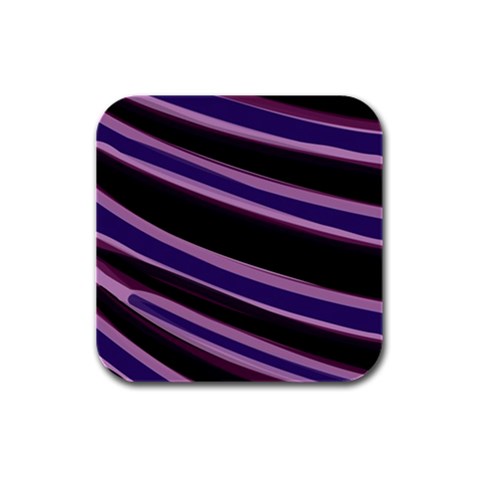 Purple Tiger Custom Rubber Square Coaster (4 pack) from ArtsNow.com Front