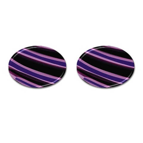 Purple Tiger Custom Cufflinks (Oval) from ArtsNow.com Front(Pair)