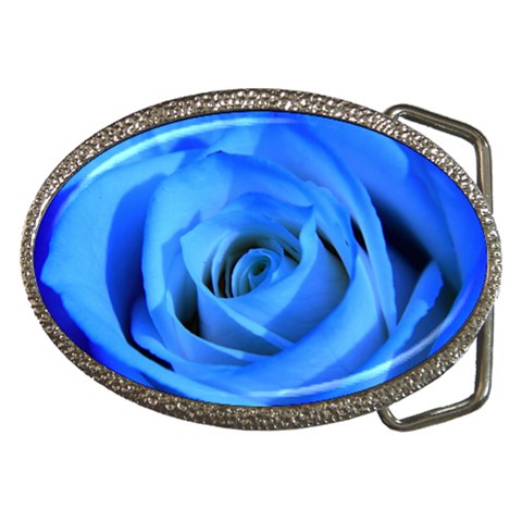 Blue Rose Custom Belt Buckle from ArtsNow.com Front