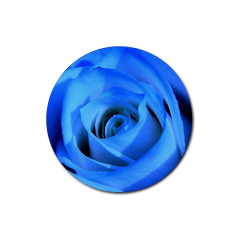 Blue Rose Custom Rubber Round Coaster (4 pack) from ArtsNow.com Front