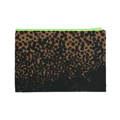 Brown Leopard Custom Cosmetic Bag (Large) from ArtsNow.com Back