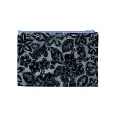 Gray Paisley Custom Cosmetic Bag (Medium) from ArtsNow.com Back