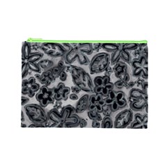 Gray Paisley Custom Cosmetic Bag (Large) from ArtsNow.com Front