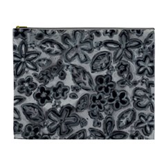 Gray Paisley Custom Cosmetic Bag (XL) from ArtsNow.com Front