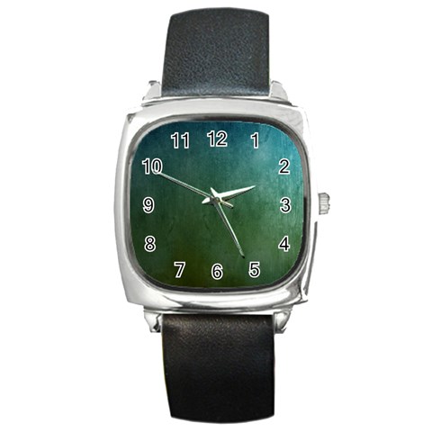 blue/green Square Metal Watch from ArtsNow.com Front