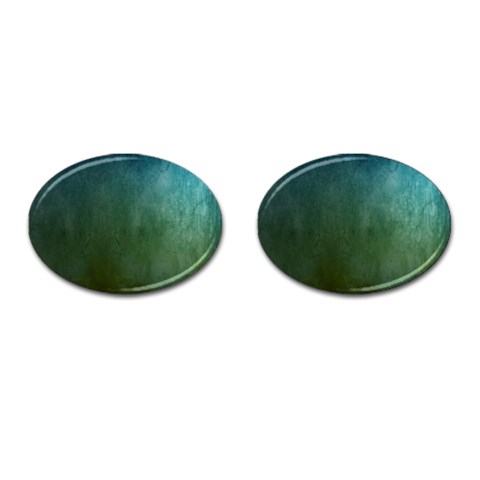 blue/green Cufflinks (Oval) from ArtsNow.com Front(Pair)