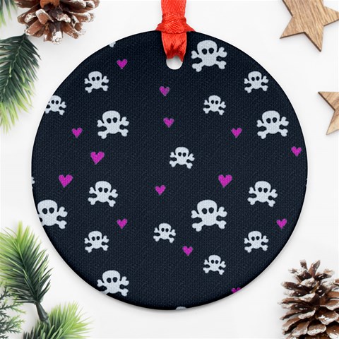 skulls and hearts Ornament (Round) from ArtsNow.com Front