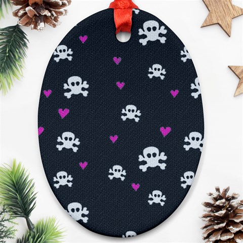 skulls and hearts Ornament (Oval) from ArtsNow.com Front