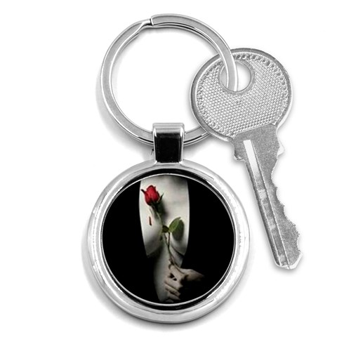 red rose Key Chain (Round) from ArtsNow.com Front