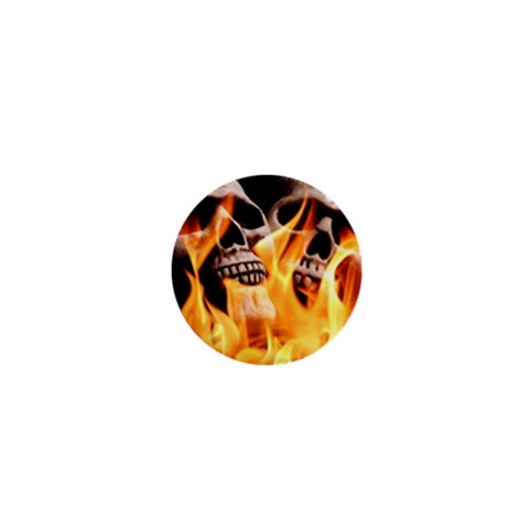 skulls and flames 1  Mini Button from ArtsNow.com Front