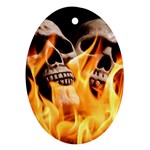 skulls and flames Ornament (Oval)